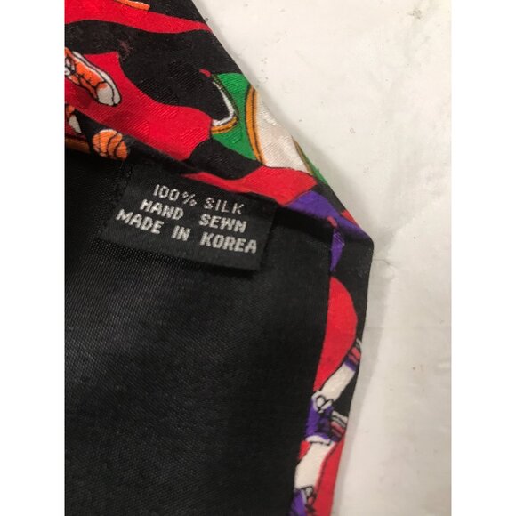 Nicole Miller Multi Color Silk Men Playing Basketball Tie - Picture 3 of 4